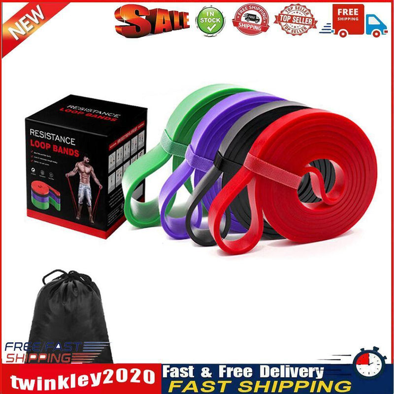 Elastic Resistance Band Exercise Expander Gym Fitness Strength Belt (4pcs) Newly