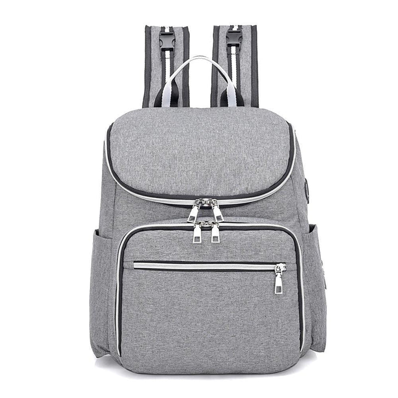 Baby Diaper Bag Backpack Waterproof Mummy Outdoor Large Capacity Bag (Grey)