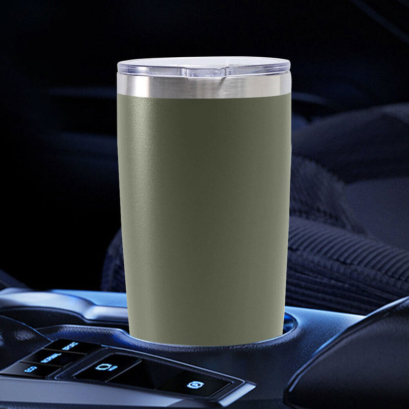 Thermal Car Cup Stainless Tea Coffee Vacuum Insulated Bottle (Army Green) Newly
