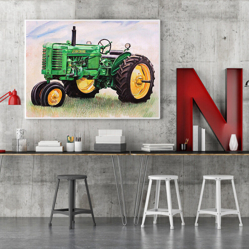 Tractor Frameless DIY Oil Paint by Numbers Kit Picture Coloring Canvas Art Newly