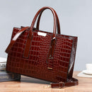 3pcs/Set Fashion Crocodile Pattern PU Leather Women Shoulder Handbag Purse Tote