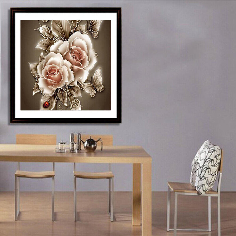 DIY 5D Diamond  Retro Flower  Painting Embroidery Home Decor Craft Newly