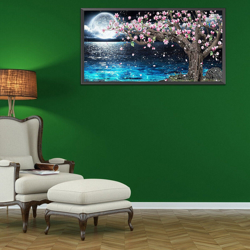 DIY Diamond Painting Kits Moon Peach Blossoms Full Round Drill Home Decorat