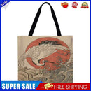 Japanese Crane Paint Printed Shoulder ShoppingBag Casual Large Tote Handbag