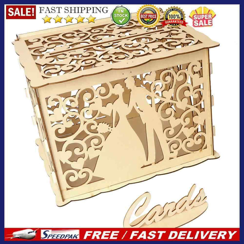 Hollow Wedding Reception Greeting Card Box Creative Birthday Party Decor Case