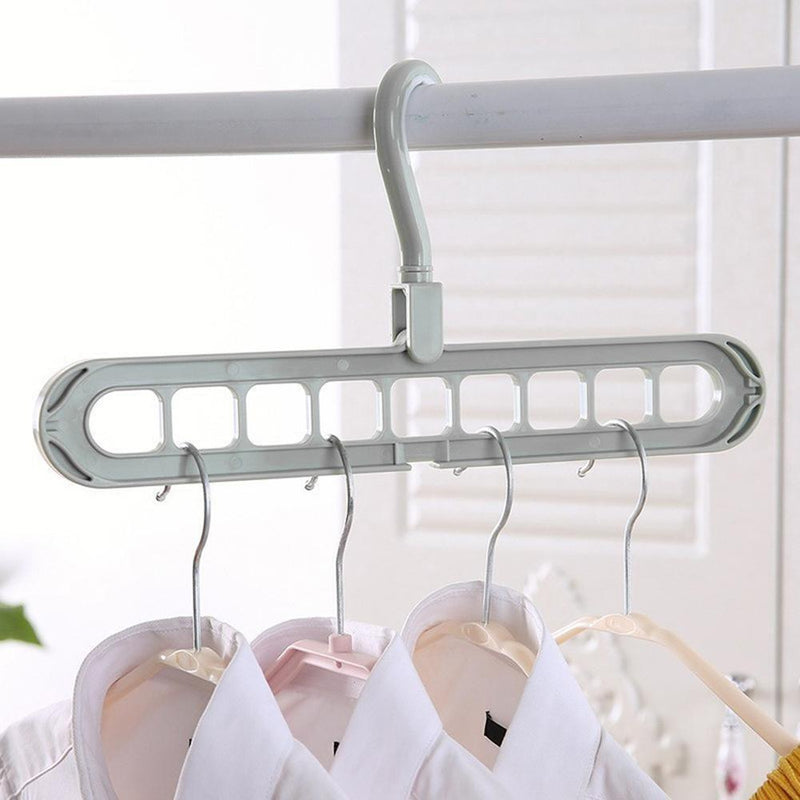 6pClothes Wardrobe Hanger Hook Clothing Hanging Rack Shelf Organizer (Grey)