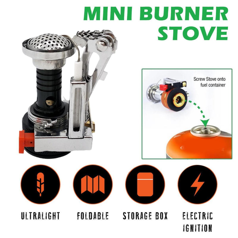 Portable Camping Stoves Backpacking Stove with Piezo Ignition Adjustable Valve~