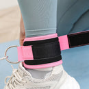 Fitness Ankle Straps D-Ring Foot Support Cuffs Sports Feet Guard (Pink)