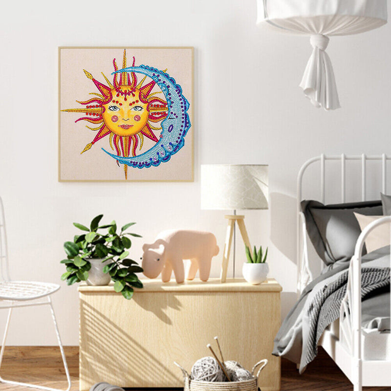 Diamond Painting Kit 5D Special Shaped DIY Sun Moon Rhinestone Pictures Newly