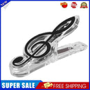 Plastic Musical Note Letter Paper Clip Piano Sheet Spring Holder (Black)