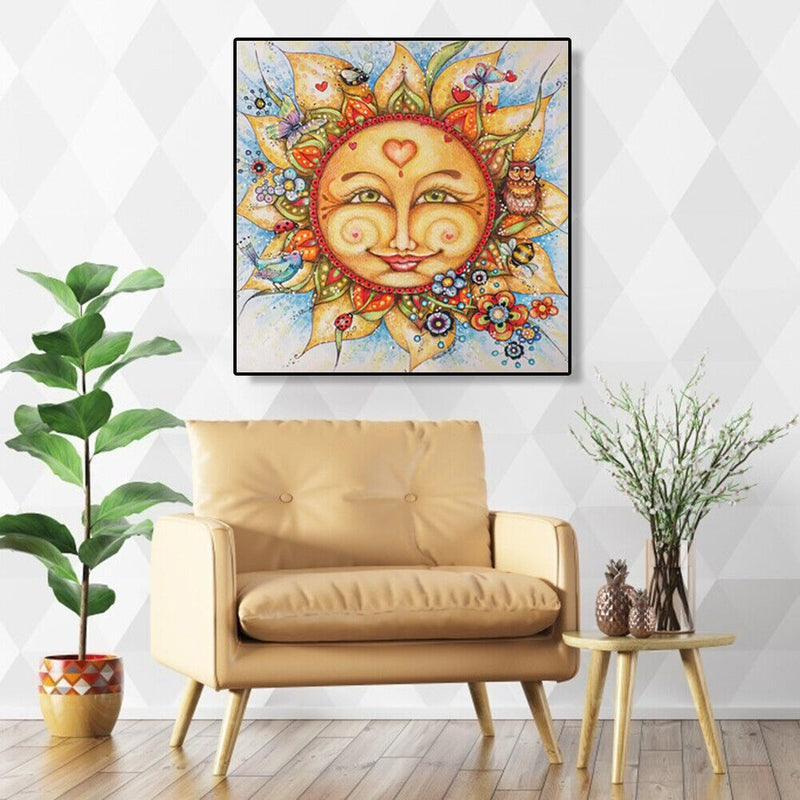 DIY Diamond Painting Cross Stitch Cartoon Sun Embroidery Rhinestones Needlework