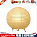 Nordic Paper Lantern Table Lamp Living Room Bedroom LED Decor Light (Round)