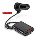 Black Four Ports Car Fast Charger USB Car Charger Quick Charge R2F1
