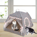 Dog Bed Cat Tent House Mat Puppy Kennel Cushion Pet Pad Supply (Grey M) Newly