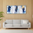 Feather Abstract 3 Panels Oil Paint By Numbers Kits Canvas Drawing DIY Coloring