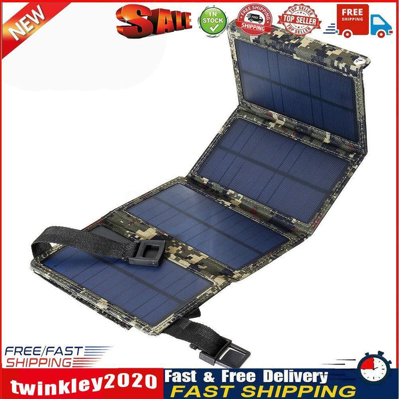 USB Solar Panel Waterproof Folding 20W Solar Cells for Phone (Camouflage) Newly