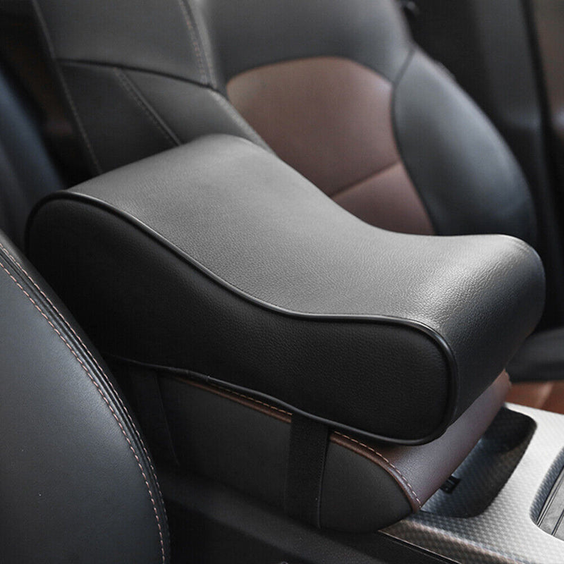 PU Leather Memory Foam Car Console Armrest Cushion Auto Accessories (Black)