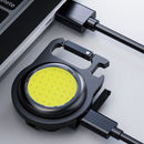 #A USB LED COB Keychain Flashlight Emergency Light Waterproof Camping Corkscrew