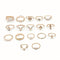 Women Girls Knuckle Ring Geometric Ring Set Opening Finger Ring Bohemian
