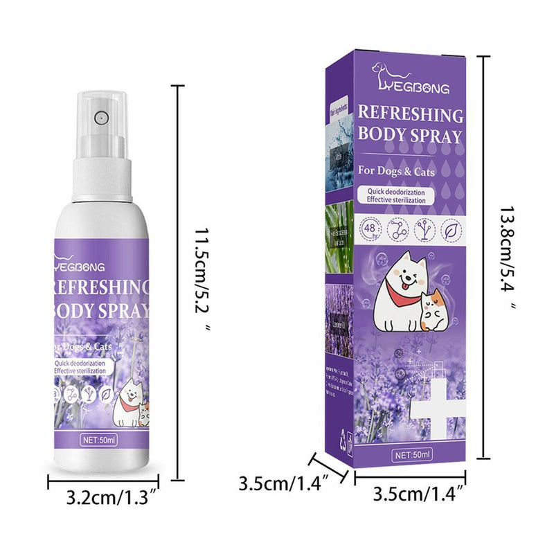 50ml Pet deodorant spray dog cat body odor feces cleaning deodorant G7N9
