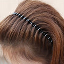 Fashion Wavy Headband Set Casual Headwear Sports Metal Hairband Black Head Hoop