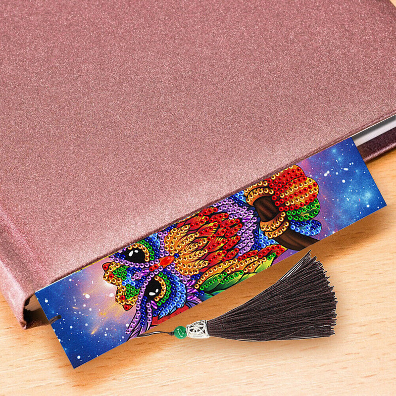 2pcs Birds DIY Special Shaped Diamond Painting Leather Embroidery Bookmark Newly