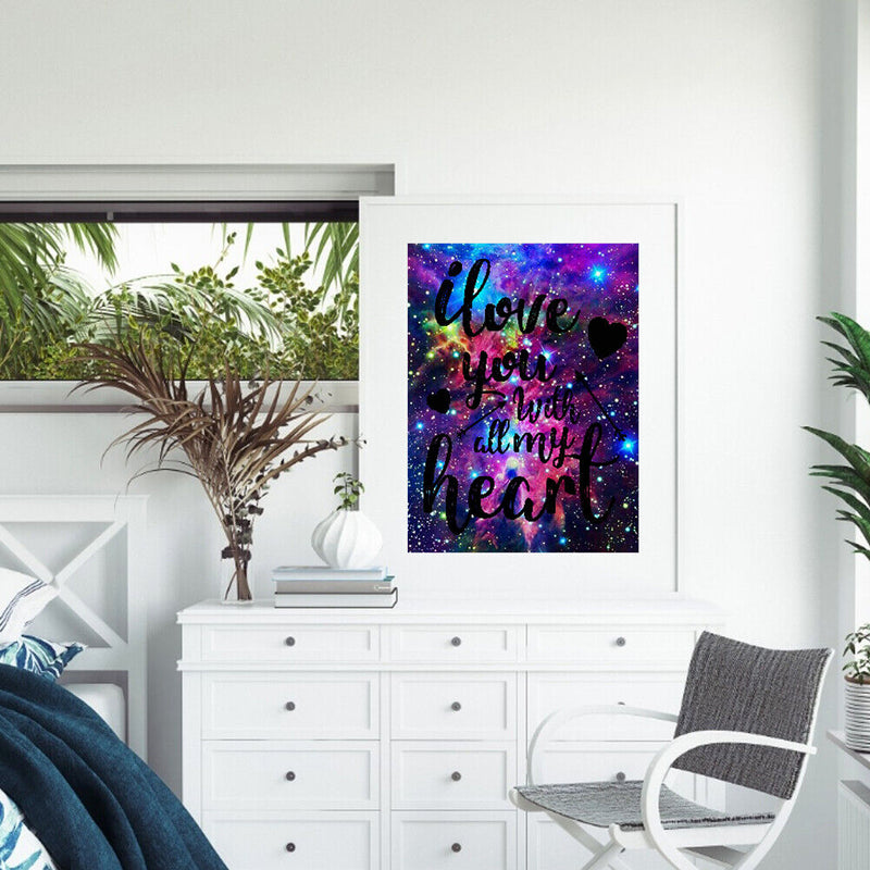 5D DIY Full Round Drill Diamond Painting Word Home Wall Art Drawing Ornaments