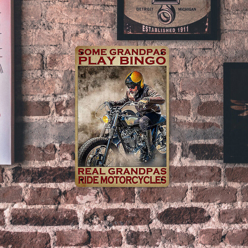 Riding Man Metal Retro Tin Sign Poster Wall Art Plate Home Decor Accessories