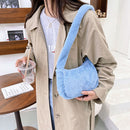 Women Fashion Autumn Winter Plush Underarm Bag Cherry Printing Shoulder Bags