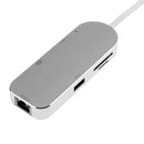 Type-C  to 2 USB3.0 Hub+ SD/TF Card Reader w/ 4K HDMI-compatible+ Gigabit L