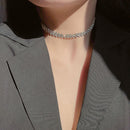 Choker Row Diamond Necklace Metal Short Chain Crystal Necklace For Women|Girls