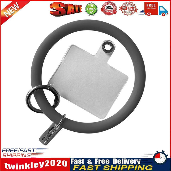 Hanging Ring Phone Silicone Chain Anti-Lost Lanyard Bracelet (Grey) Newly