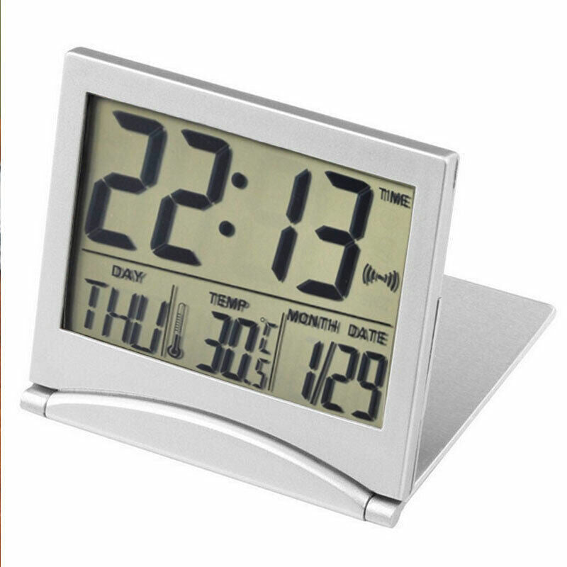 Desk Digital LCD Alarm Clock Time Calendar Temperature Thermometer 2022 E5S2