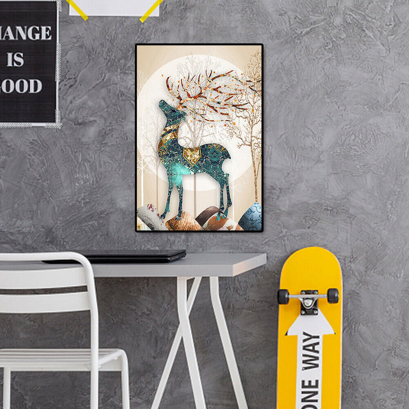 5D DIY Full Drill Diamond Painting Elk Rhinestone Cross Stitch Mosaic Kit D