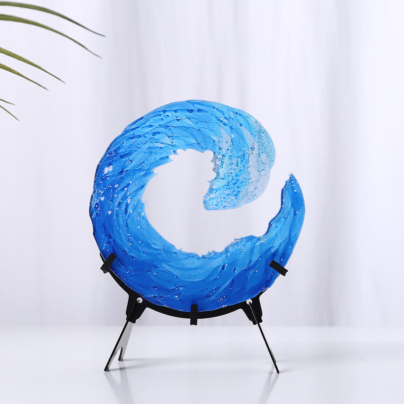 Acrylic Ocean Wave Sculpture Desktop Sea Wave Creative Art Craft for Living Room