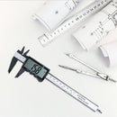 Electronic Digital Vernier Caliper Full Screen Measuring Tool (Black 150mm)
