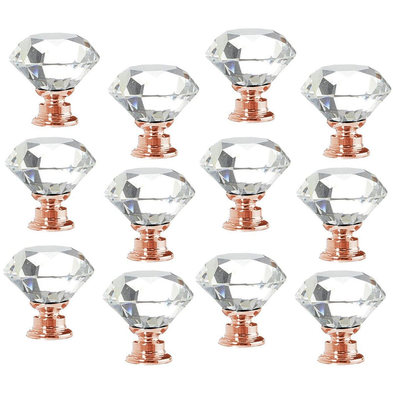 Drawer Door Knobs Cupboard Pulls Diamond Shape Pull Handle Crystal Glass Knobs