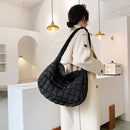Female Lattice Pattern Top-handle Bag Eiderdown Shoulder Eiderdown Handbag Totes