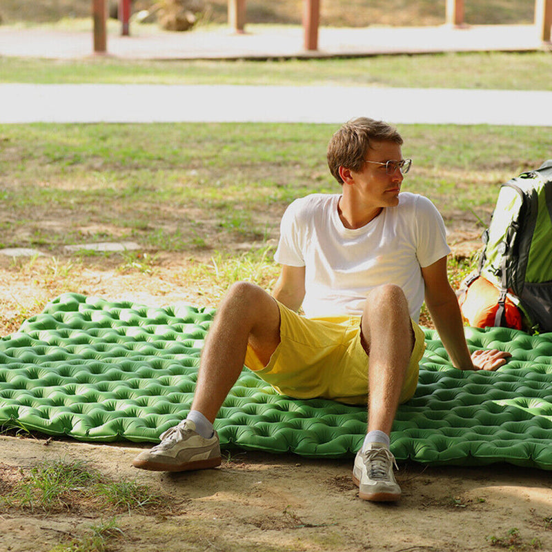 Waterproof Sleep Inflatable Mattress Camp Double Air Cushion (Army Green)