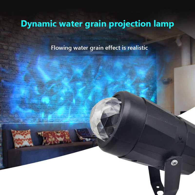 Dynamic Projector Lamp Water Texture Effect Night Light Waterproof Rotatabl