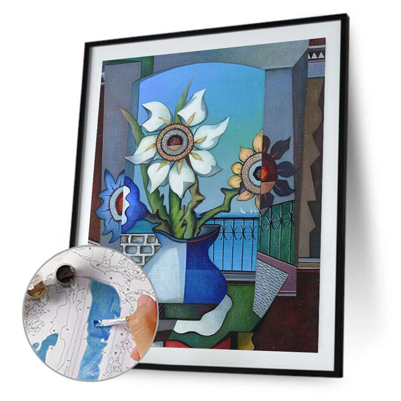 Oil Paint By Numbers Picture DIY Drawing Elegant Flower Nature Art Drawing