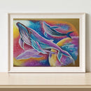 Oil Paint By Numbers Picture DIY Painting Colorful Whale Drawing on Canvas