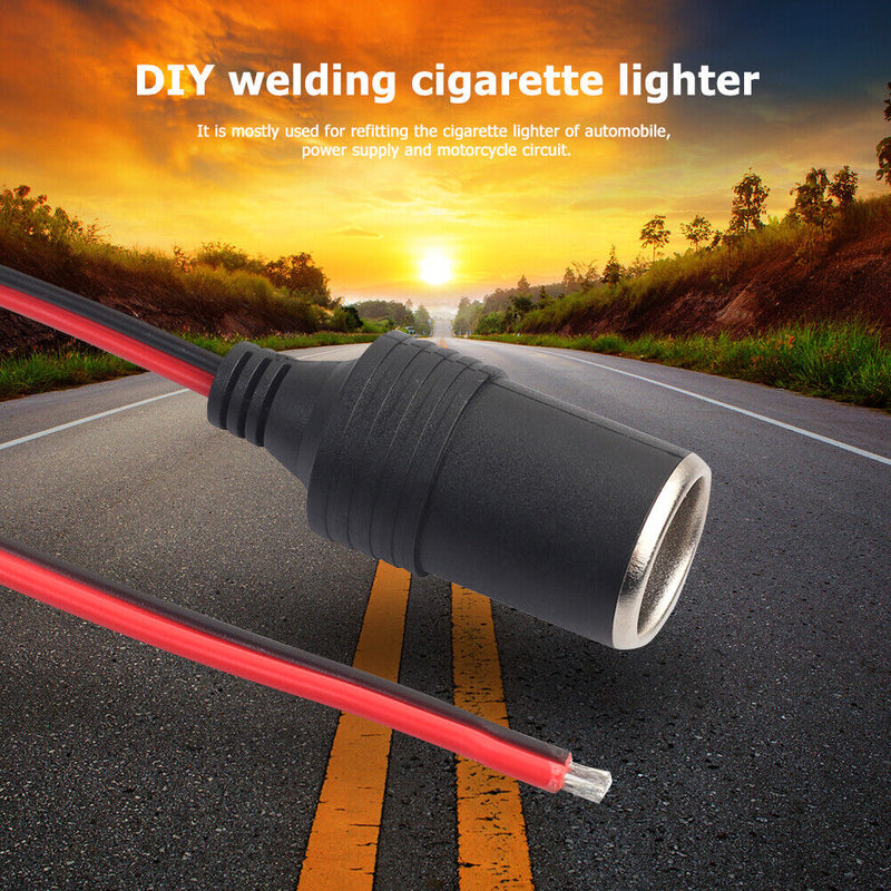 12V 10A Car Cigarette Lighter Charger Cable Female Socket Adapter (100cm)