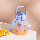 1.3L Large-capacity Water Bottle Outdoor Sports Gradient Cup (Blue Orange) Newly