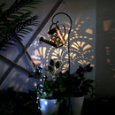 LED Kettle Solar Light Watering Can Sprinkle Fairy Lamp Garden Decor (B) Newly