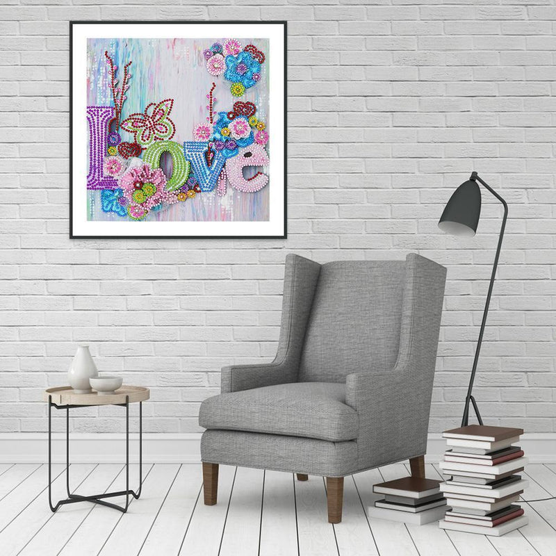 5D DIY Special Shaped Diamond Painting Love Cross Stitch Kit Home Bedroom Decor
