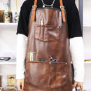 Hairdressing Denim Apron Waterproof Hairdresser Leather Work Clothes (B) Newly