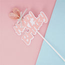 Decor Baby Shower Rabbit Ear Easter Bunny theme Cake Toppers Happy Easter