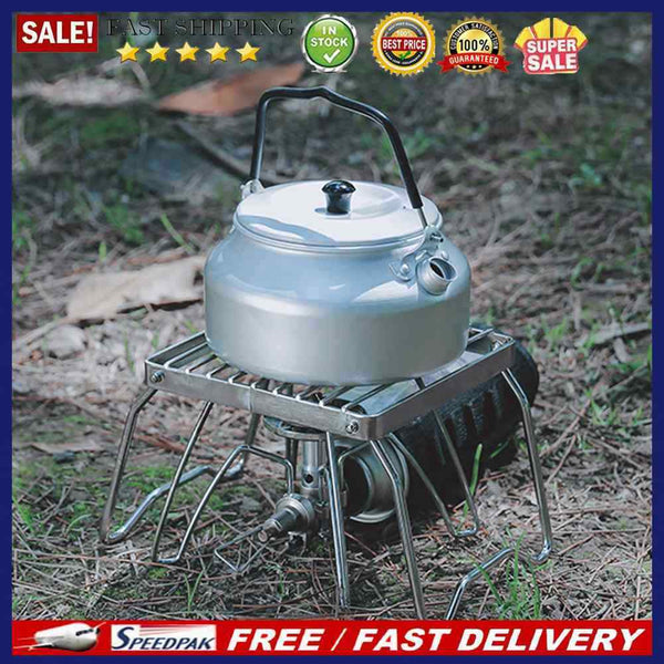 Folding Backpacking Camping Stove Oven BBQ Grill Rack Stand Barbecue Accessories