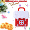 10Pcs/Set Red Christmas Candy Box House Shape Papers Cookie Packing Containers#